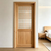 Porte intérieure en bois massif de pin, style chinois, avec grille, classique, pour décoration d'hôtel