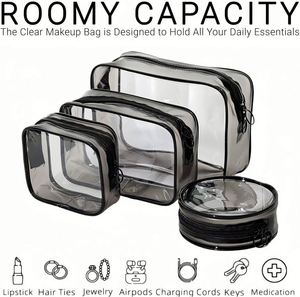 Customized <b>Transparent</b> PVC Cosmetic <b>Bag</b> Portable Travel Toiletries Storage Zipper Fashionable Waterproof <b>Makeup</b> Organizer - Product Image 4