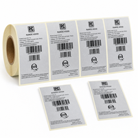 Étiquettes personnalisées en PET argent mat - Rouleaux d'autocollants à numéro de série variable pour plaques signalétiques d'appareils et de machines