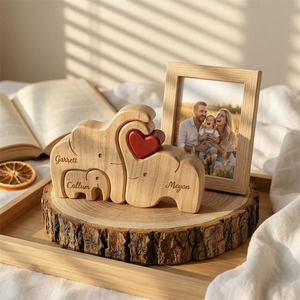 Regalo Personalizzato per la Festa del Papà, Nuovo Puzzle in Legno a Forma <span class=keywords><strong>di</strong></span> Elefante, Decorazione da Scrivania per <span class=keywords><strong>Famiglia</strong></span>, Ricordo per Papà Primo Timo - Product Image 2