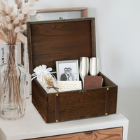 Boîte de rangement et organisateur de bureau en bois moderne faite à la main avec un design rectangulaire pour bureau, taille personnalisée