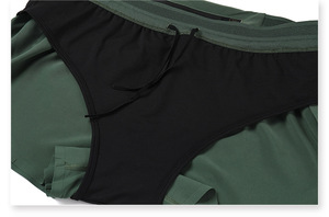 Pantalones cortos para correr 2 en 1 sin costuras para hombre con ropa interior para hombre, ropa deportiva transpirable ligera, pantalones cortos deportivos de poliéster de secado rápido - Product Image 5