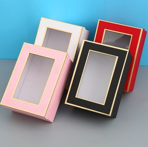 库存豪华粉色玫瑰包装纸方形鲜花包装盒 - Product Image 5