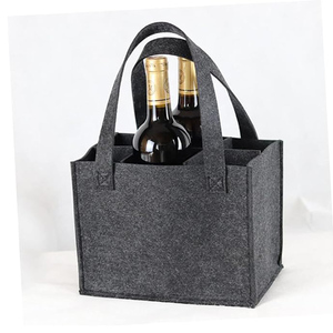 Sac de transport pour vin de camping, en <span class=keywords><strong>feutre</strong></span> gris, porte-bouteilles 6 emplacements, réutilisable avec poignée, service OEM pour commandes en gros - Product Image 5