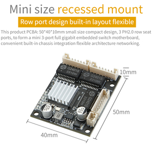 Mini Módulo de conmutador de red Gigabit completo de 3 puertos PH2.0 Interfaz de 8 pings Ethernet Placa base de comunicación One-in-two-out - Product Image 5