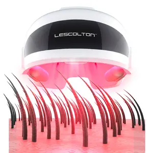 Capacete Lescolton para terapia de luz a laser LLLT 670nm, capacete de 56 diodos para tratamento de perda de cabelo, ideal para crescimento do cabelo