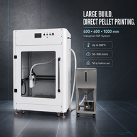 Imprimante 3D industrielle Protolink3D 600x600x1000mm FGF, 300 buses, extrusion de granulés, double extrudeur fermé, nivellement automatique, chauffage USB