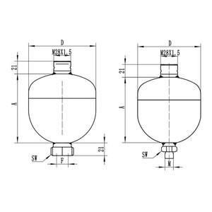 Hydraulic Accumulator 0.75L 33Mpa Diaphragm Internal External Threads Nitrogen Tank High Pressure Resistance - Product Image 1