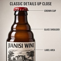 Botol Anggur Silinder Kaca Coklat Firduas Dark Glass Protection dengan Tutup Mahkota untuk Botol Bir Kerajinan dan Botol Minuman