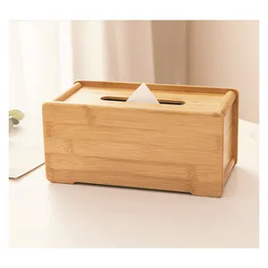 Fashion Handmade Bamboo Box Tissue Dispenser Wooden Tissue Box Napkin Holder