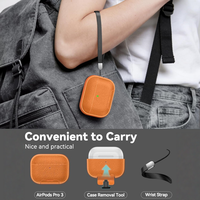 Étui antichoc en cuir avec cordon anti-perte pour Apple AirPods 4e génération et AirPods Pro 3e génération – Vente en gros