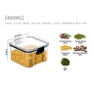 4 Kích Thước Hiện Đại Pet Nhựa Thẳng Đứng Thùng Trong Suốt Đa Chức Năng Thực Phẩm Lưu Trữ <span class=keywords><strong>Container</strong></span> Cho Phụ Kiện Nhà Bếp Silicone Kín - Product Image 2