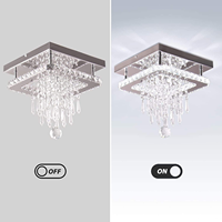 Lustre carré en cristal miniature moderne de luxe pour la maison, le salon, la chambre à coucher, la salle à manger, le restaurant, l'hôtel