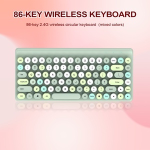 Mát màu xanh lá cây đầy màu sắc đa phương tiện Tính năng 2.4G không dây 86 phím Bàn phím và 3D 1200 dpi Chuột thiết lập - Product Image 3