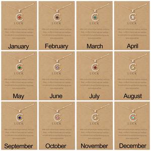 มาใหม่ 12 <span class=keywords><strong>เดือน</strong></span>ดาวดวงจันทร์สัญญาณ Birthstone สร้อยคอเครื่องประดับสําหรับผู้หญิงของขวัญบัตร - Product Image 2