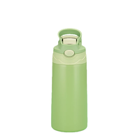 Bouteille d'eau isotherme en acier inoxydable à double paroi de 370 ml de qualité alimentaire avec paille, mignonne, pour enfants à l'école