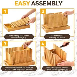 ชุดอุปกรณ์ครัว ถาดตัดขนมปังไม้ไผ่พับได้ ยี่ห้อ Huayi Arts Crafts พร้อมเขียงไม้ - Product Image 3