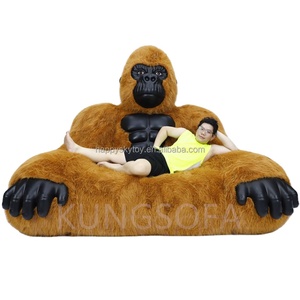 Hesper Self Inflating <b>Inflatable</b> Chair <b>Sofa</b> Plush King Kong <b>Inflatable</b> Living Room Furniture Giant Animal <b>Bed</b> Couch Gorilla <b>Sofa</b> - Product Image 1