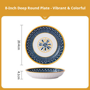 Assiettes à fruits durables Nordic Candy Strip, vaisselle en céramique, motif végétal, ensemble de vaisselle pour hôtel, restaurant, <span class=keywords><strong>cuisine</strong></span>, barbecue en plein air - Product Image 2