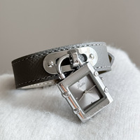 Montre Femme Vintage à Cadran Rétro avec Bracelet en Cuir, Design Minimaliste de Luxe Léger, Vente Chaude