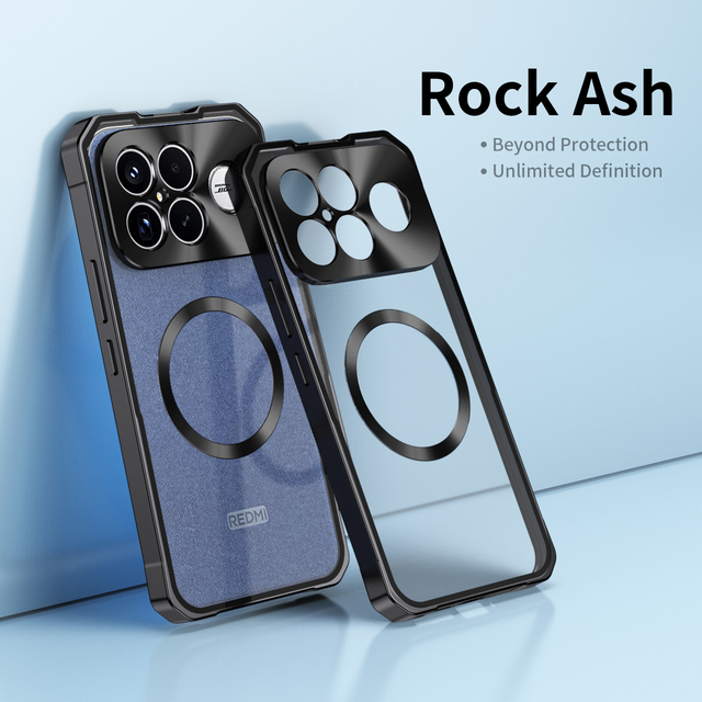 High Quality Aluminum Frame Translucent Acrylic Phone Cases for Redmi K90 for POCO F8 Pro Ultra Wireless Magnetic Charging Cover
