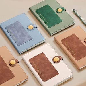 Factory Promotion Magnetic Leather Notebook <b>Set</b> with Pen Holder Concave Pocket Business Gift Customized logo Style - Product Image 4