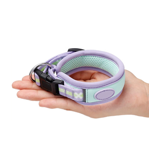 Verano transpirable moda nuevo Color personalizado choque malla Collar perro estampado logotipo para perros pequeños medianos - Product Image 3