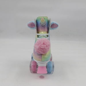 <span class=keywords><strong>Pattini</strong></span> a rotelle Unicorn Glitter per donna, <span class=keywords><strong>pattini</strong></span> a rotelle alti in pelle PU, <span class=keywords><strong>pattini</strong></span> a rotelle a doppia fila con quattro ruote <span class=keywords><strong>rosa</strong></span> lucide per ragazze - Product Image 2