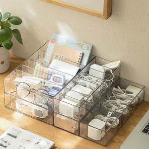 Caja de Almacenamiento <span class=keywords><strong>para</strong></span> Accesorios Electrónicos, Organizador de <span class=keywords><strong>Cables</strong></span> de Escritorio con Múltiples Compartimentos y Diseño Apilable - Product Image 2