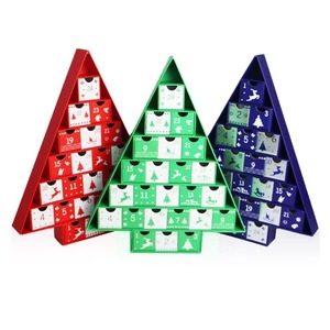 Custom Cardboard Paper Divider Gift Packaging Christmas Tree Shaped Advent <b>Calendar</b> Box for Chocolate Makeup Beauty Cosmetic - Product Image 2