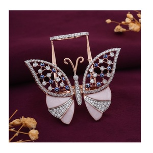 Bague en argent sterling 925 avec diamant moissanite en forme de papillon, pierre de laboratoire blanche pour femmes, pour les fêtes et les cadeaux - Product Image 1