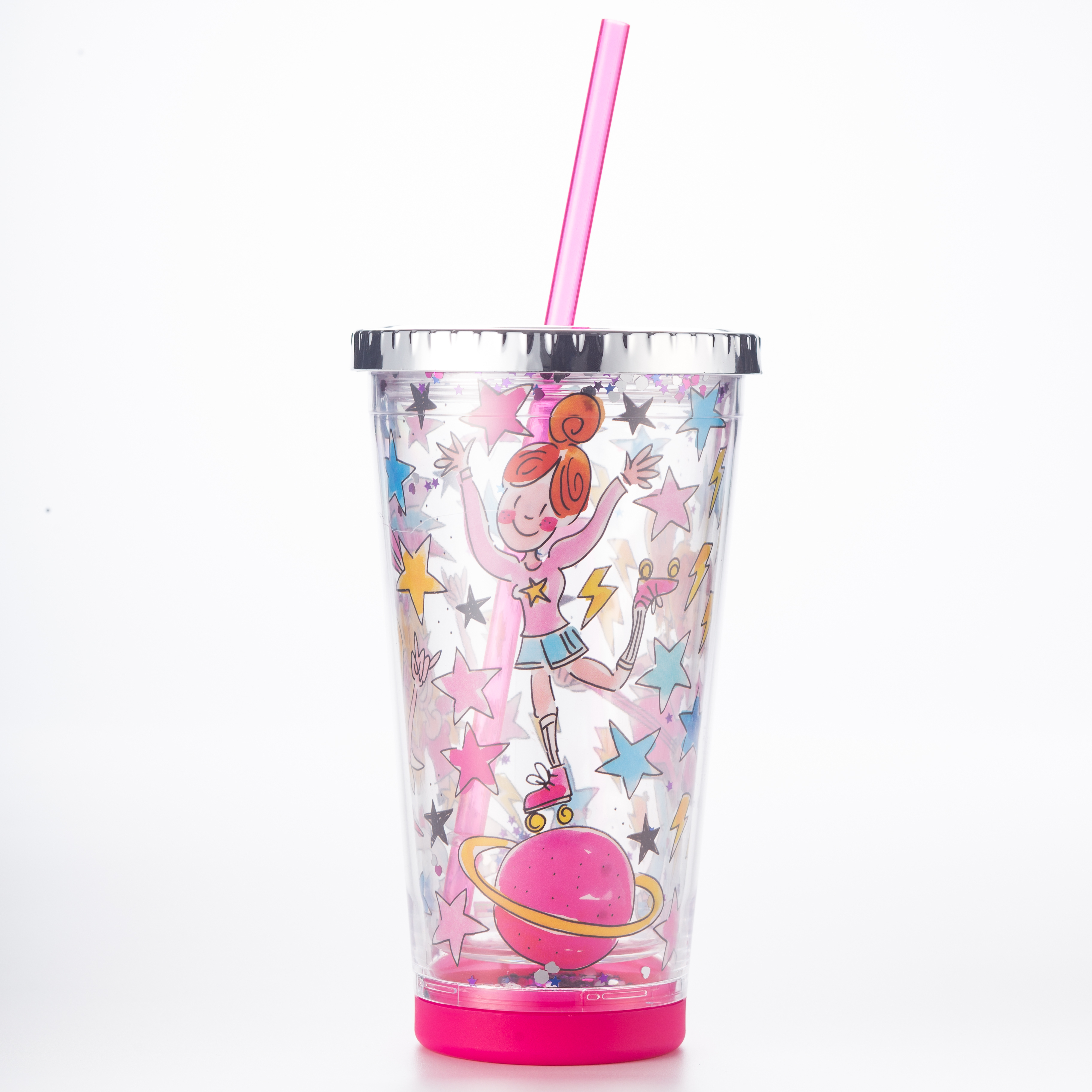 DIY Винтовая нижняя крышка с двойными стенками, детский стакан с индивидуальным рисунком и крышкой для мороженого