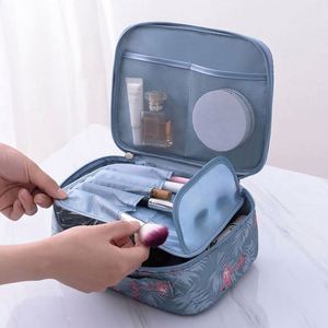 Pochette de maquillage portable à fermeture éclair, sac cosmétique en polyester, trousse de toilette pour femmes - Product Image 2