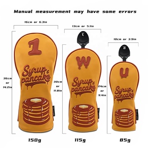 ปลอกหุ้มหัวไม้กอล์ฟ PU คุณภาพสูง ลายปัก Syrup Pancake พร้อมป้าย U หมายเลข 1 สีน้ำตาล สำหรับไม้แฟร์เวย์ - Product Image 6