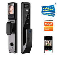 Interphone vidéo intelligent Tuya App Smart Life avec reconnaissance faciale 3D, empreinte digitale, mot de passe, serrure numérique sans clé, carte intelligente, serrure de porte intelligente