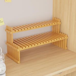 Soporte de Bambú de 2 Niveles para Plantas y Macetas, Estante para Uso en Interiores/Exteriores, <span class=keywords><strong>Pequeño</strong></span> Soporte de <span class=keywords><strong>Escalera</strong></span> para Escritorio - Product Image 2