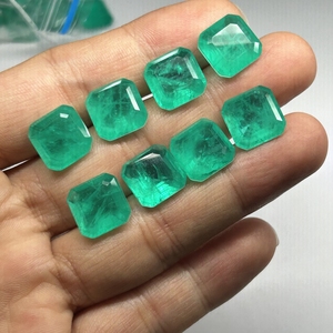 Gemma Sintetica di Cristallo Color Smeraldo, Pietra Verde Taglio Ottagonale per Gioielleria - Product Image 2