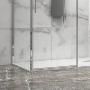 Kamalu-Puertas de ducha sin marco modernas, marco de acero inoxidable, 70x100, correderas, fijas, 6mm, altura 200H - Product Image 3