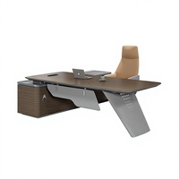 Bureau de direction en L pour cadres, nouveau style, mobilier de bureau en bois élégant et minimaliste pour présidents