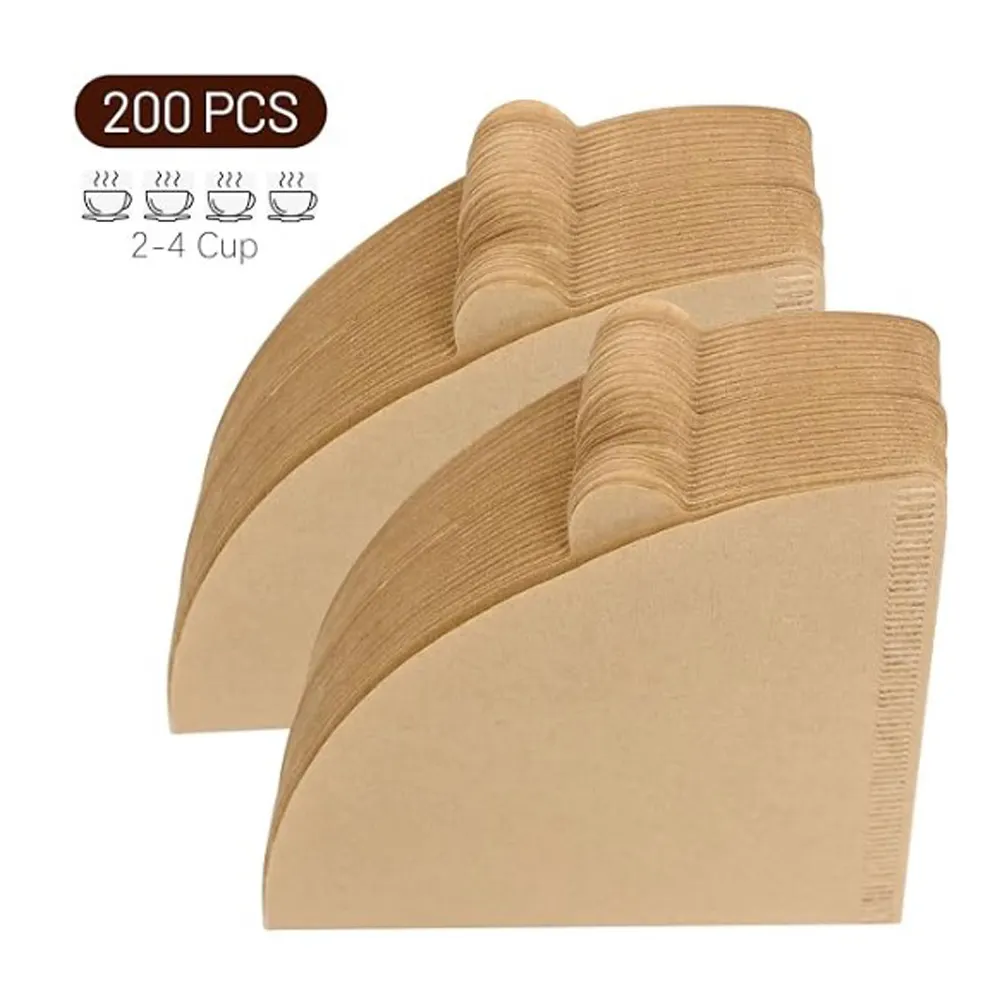 Filtros de café, filtros descartáveis de papel natural, 2-4 xícara, filtros cônicos tamanho 02 para cafeteira despeje e goteje