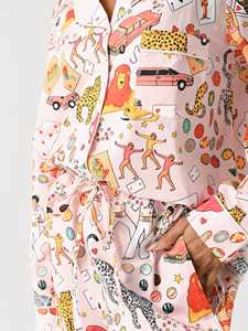 الشركة المصنعة مخصص مطبوع قطن طويل الأكمام وبنطلون طقم بيجامات نسائية ملابس نوم نسائية ملابس نوم نسائية ملابس نوم - Product Image 6