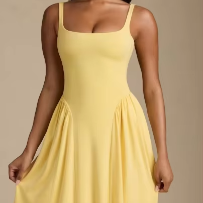 strapless open back dress Cheerful Chase Colorblock Tiered Mini Dress L / Coral