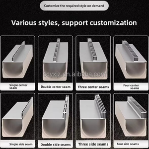 Caniveau de drainage en PP léger de type U pour villas et systèmes de drainage de jardins avec grille de recouvrement – Vente en gros usine - Product Image 2