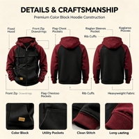 Nouveau sweat-shirt à capuche uni pour homme printemps-automne, style jeune et sportif, multi-poches, en cuir, style utilitaire