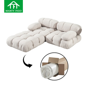 Ensemble canapé moderne compressé en mousse dans une boîte en cuir lin velours de haute qualité taille personnalisée canapé sectionnel entraîneur souple compression - Product Image 2