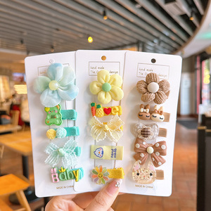 กิ๊บติดผมรูปโบว์การ์ตูนน่ารัก ลายดอกไม้และสัตว์  ชุดกิ๊บผ้าเนื้อนุ่ม ไม่ทำร้ายเส้นผมเด็กผู้หญิง สไตล์หวาน - Product Image 4