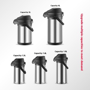<span class=keywords><strong>Thermos</strong></span> à pression d'air intégré 2L en acier inoxydable Bouteille d'eau chaude sous vide pour usage professionnel et domestique Cadeau de voiture de style presse - Product Image 2