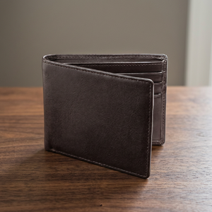 Portefeuille pour homme en cuir pleine fleur Crazy Horse Wriza avec fenêtre d'identification anti-RFID et coffret cadeau haut de gamme en bordeaux personnalisé - Product Image 3