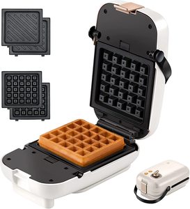 Gaufres moelleuses de Style Restaurant en moins de <span class=keywords><strong>6</strong></span> <span class=keywords><strong>Minutes</strong></span>, faciles à nettoyer, gaufrier antiadhésif à 2 tranches en acier inoxydable - Product Image 3