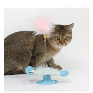 Jouet pour chat transfrontalier le plus vendu : Dauphin rotatif à plumes, moulin à vent avec ventouse, pour l'auto-entretenement et le soulagement de l'ennui - Product Image 6